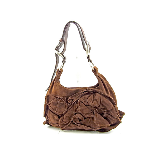 Saint Lauren Naja Suede Shoulder Bag Brown - Picture 1 of 6